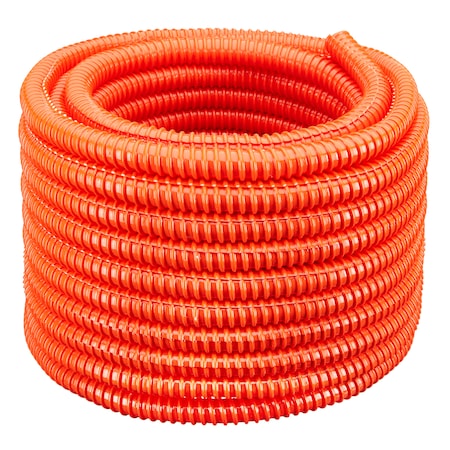 HYDROMAXX 1"x100Ft Flexible Corrugated Orange PVC Split Tubing Wire Loom OPVCS0100100